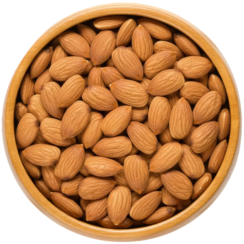 Almendras enteras en cuenco de madera - ingrediente natural de Luz de Luna